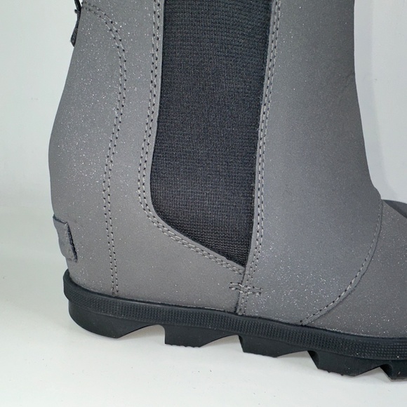 Sorel Joan Of Arctic Wedge II Chelsea Booties Size Youth 4 Quarry Gray - Picture 3 of 15